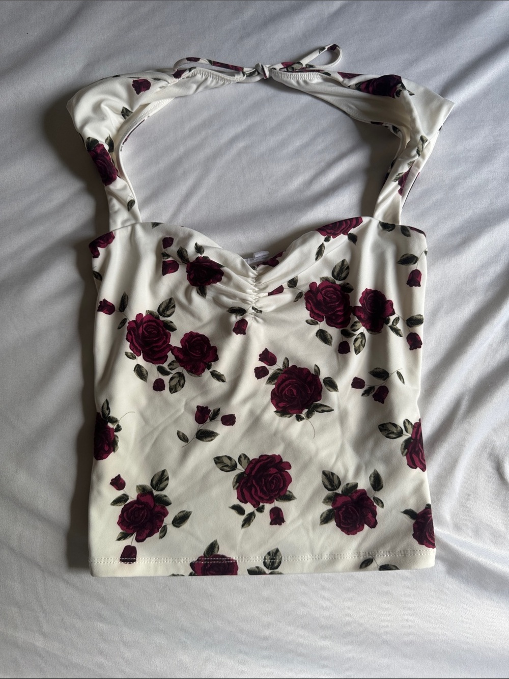 Garage Sweetheart Cap Sleeve w/ Burgundy Rose Print